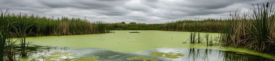 řasy a sinice v rybníčku